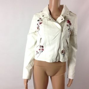 Urban Retro Women's Motorcycle Jacket White Size S